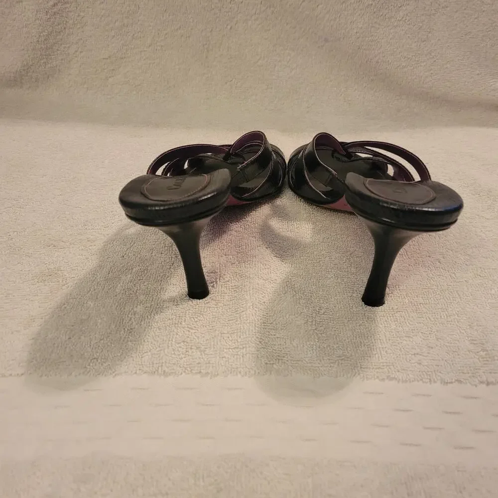 Cole Haan Black Leather Strappy Heeled Open-Toe & Back Shoes Size 7 B - Picture 6 of 9